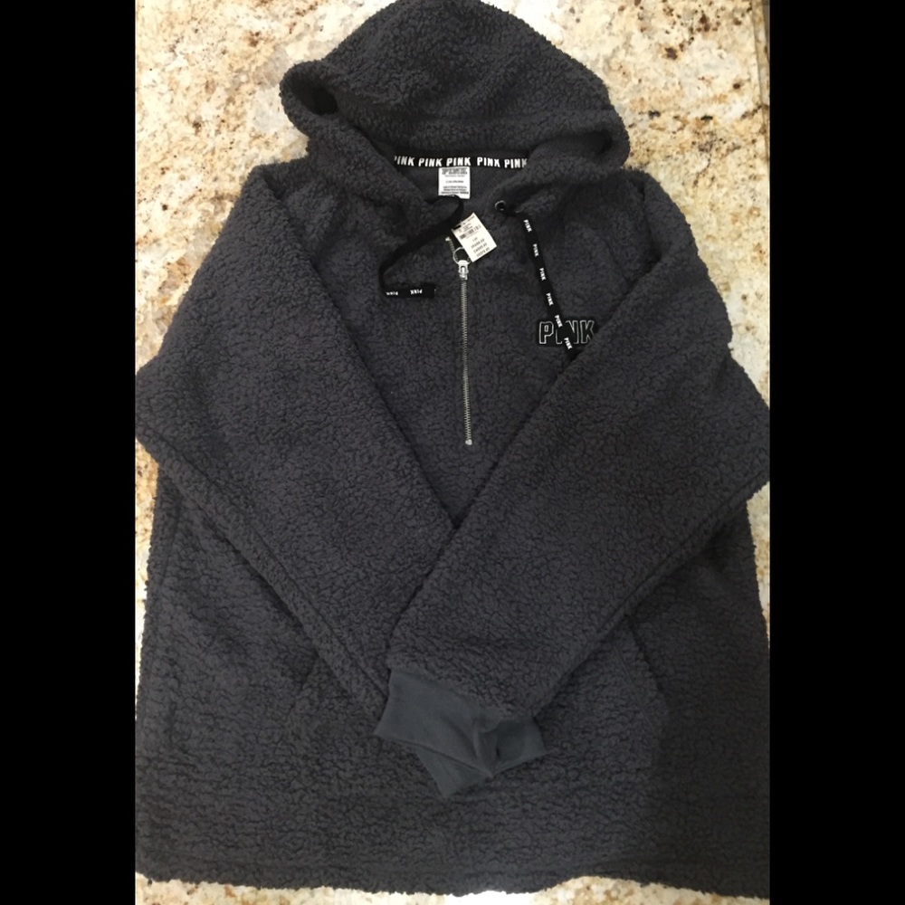 NWT Victoria’s Secret Pink Sherpa Pullover